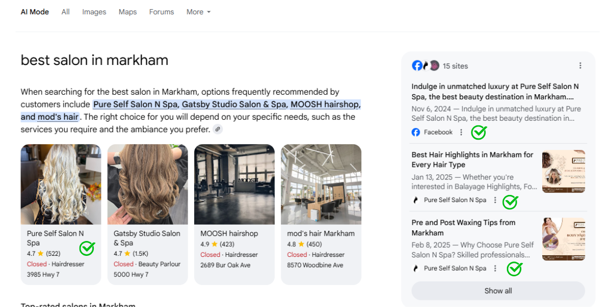 Client result 2 - AI & Google Search ranking improvement