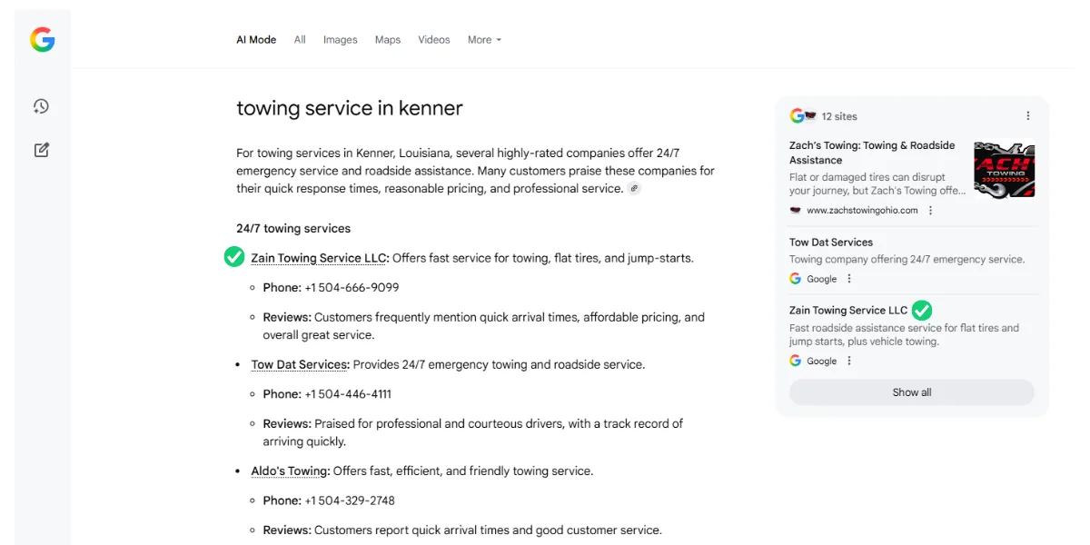 Client result 5 - AI & Google Search ranking improvement