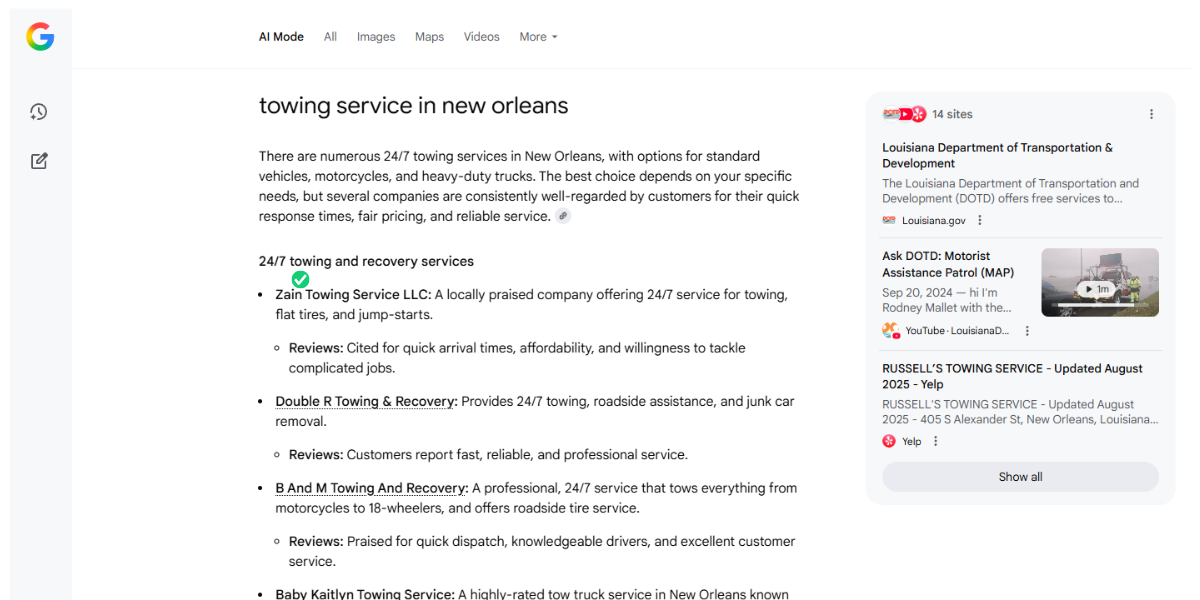 Client result 6 - AI & Google Search ranking improvement
