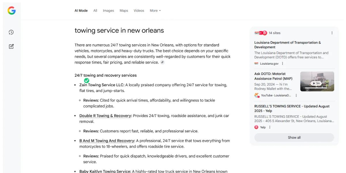 Client result 6 - AI & Google Search ranking improvement