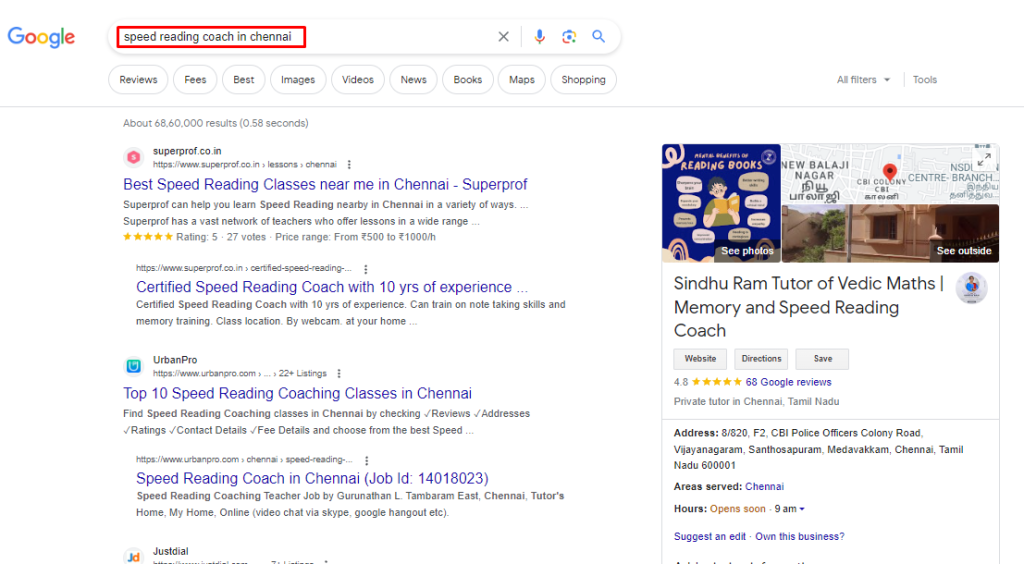 Google first rank result
